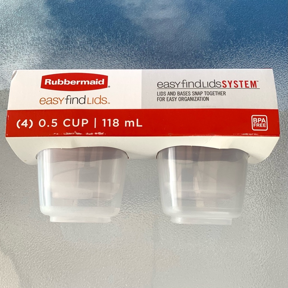 Rubbermaid Easy Find Lids System, 0.5 Cup Containers ~ Set of 4